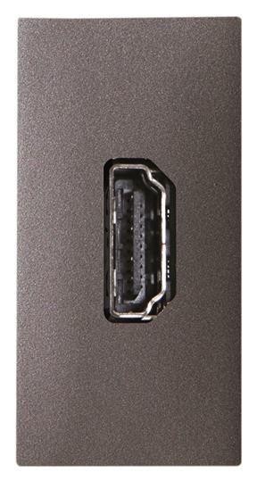 Механизм HDMI разъема тип А с безвинтовым подкл. проводов (20п) 1мод. Zenit антрацит ABB 2CLA215560N1801 