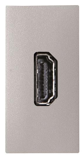  Механизм HDMI разъема тип А с безвинтовым подкл. проводов (20п) 1мод. Zenit серебр. ABB 2CLA215560N1301 