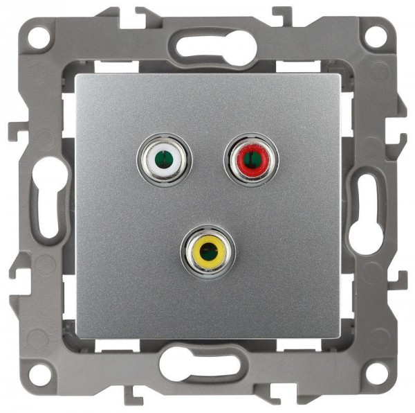  Розетка 12-3113-03 RCA алюм. ЭРА Б0027473 