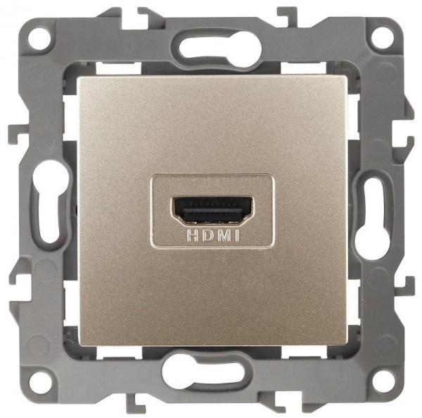  Розетка 12-3114-04 HDMI шампань ЭРА Б0027484 