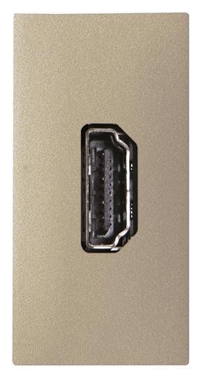  Механизм HDMI разъема тип А с безвинтовым подкл. проводов (20п) 1мод. Zenit шампань ABB 2CLA215560N1901 