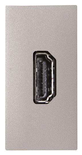  Механизм HDMI разъема тип А с HDMI разъем мама на тыльной стороне 1мод. Zenit серебр. ABB 2CLA215570N1301 