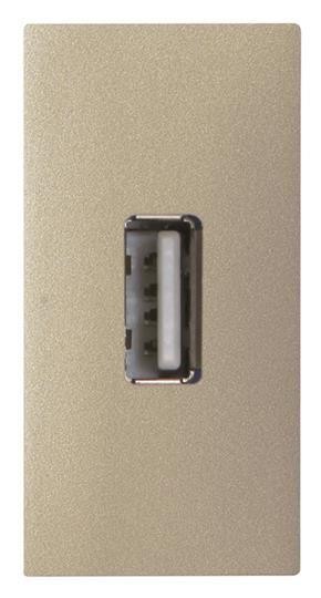  Механизм USB разъема тип А с USB разъем мама на тыльной стороне 1мод. Zenit шампань ABB 2CLA215590N1901 