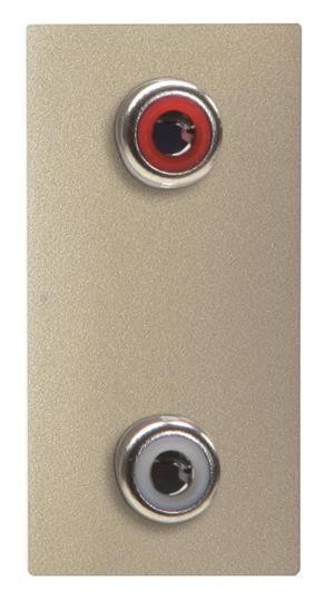  Механизм 2хRCA разъема красн.+бел. 1мод. Zenit шампань ABB 2CLA215520N1901 