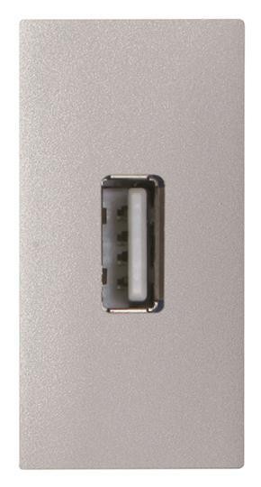  Механизм USB разъема тип А с винтовым подкл. проводов (5п) 1мод. Zenit серебр. ABB 2CLA215580N1301 