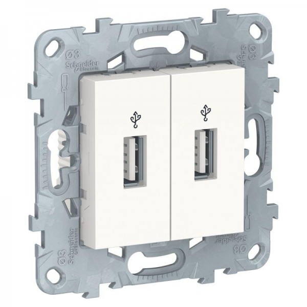  Коннектор-USB 2-м UNICA NEW бел. SchE NU542718 