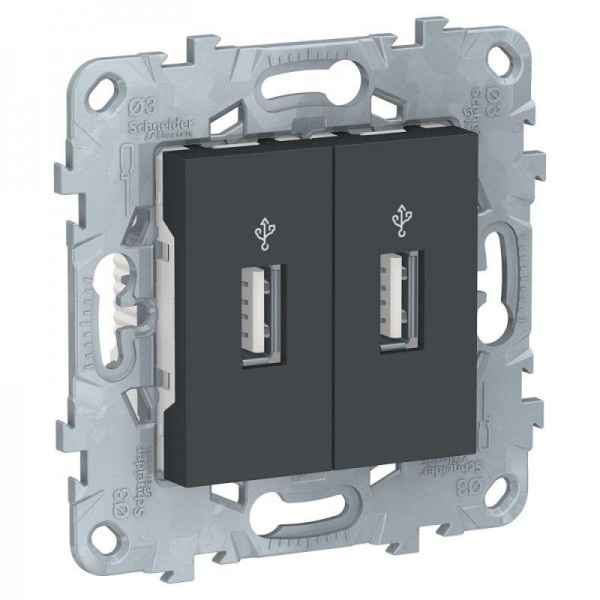  Коннектор-USB 2-м UNICA NEW антрацит SchE NU542754 