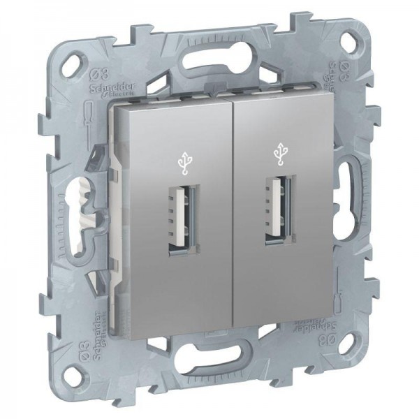  Коннектор-USB 2-м UNICA NEW алюм. SchE NU542730 