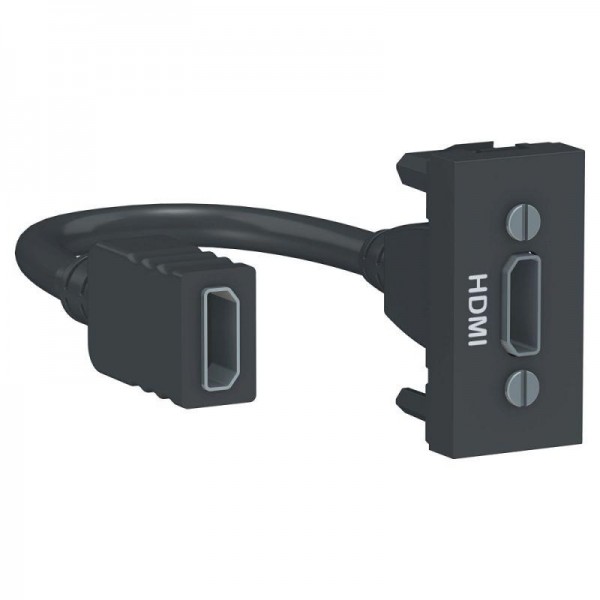  Розетка HDMI 1-мод. UNICA MODULAR антрацит SchE NU343054 