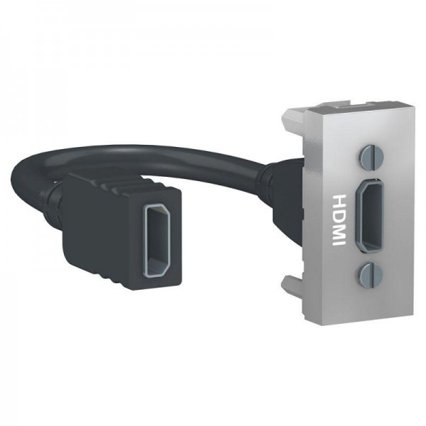  Розетка HDMI 1-мод. UNICA MODULAR алюм. SchE NU343030 