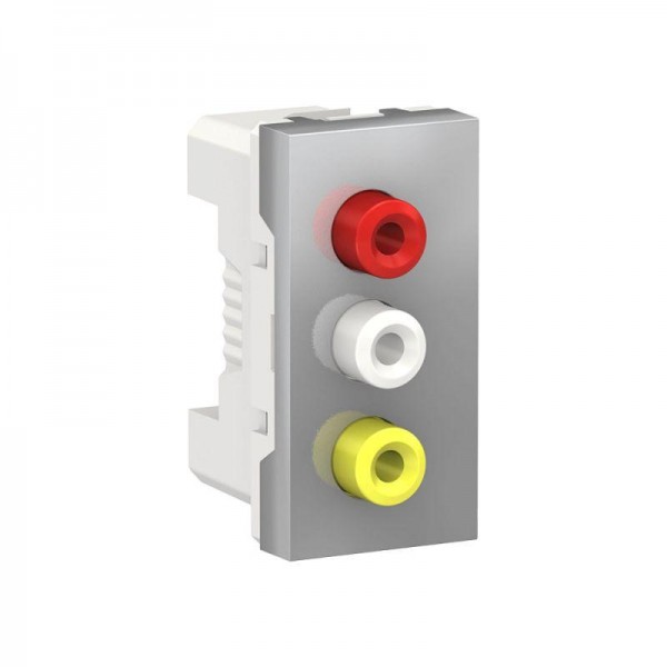  Розетка 3 RCA 2-мод. UNICA MODULAR алюм. SchE NU343130 