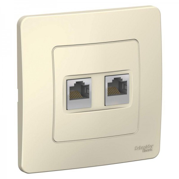  Розетка компьютерная 2-м СП BLANCA RJ45 кат.5e молоч. SchE BLNIS045452 