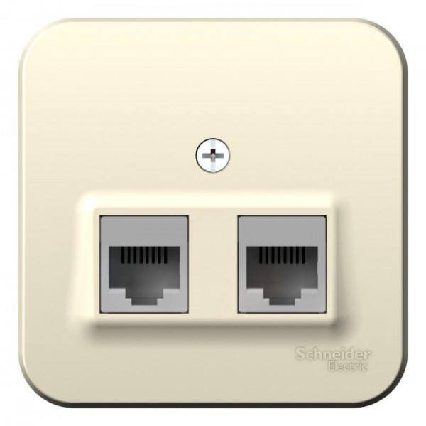  Розетка компьютерная 2-м ОП BLANCA RJ45 кат.5e изол. пласт. молоч. SchE BLNIA045452 