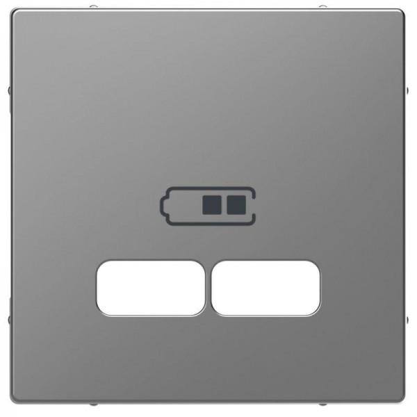  Накладка центральная Merten D-Life для механизма USB 2.1А SD нерж. сталь SchE MTN4367-6036 