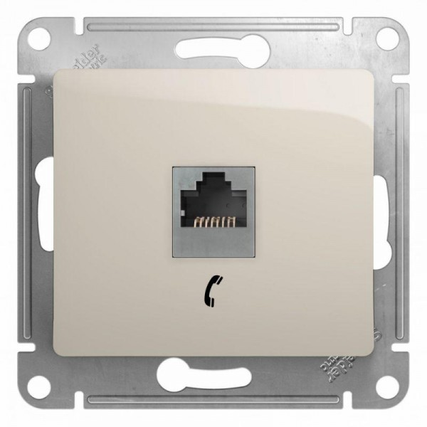  Механизм розетки телеф. 1-м Glossa RJ11 молочн. SchE GSL000981T 