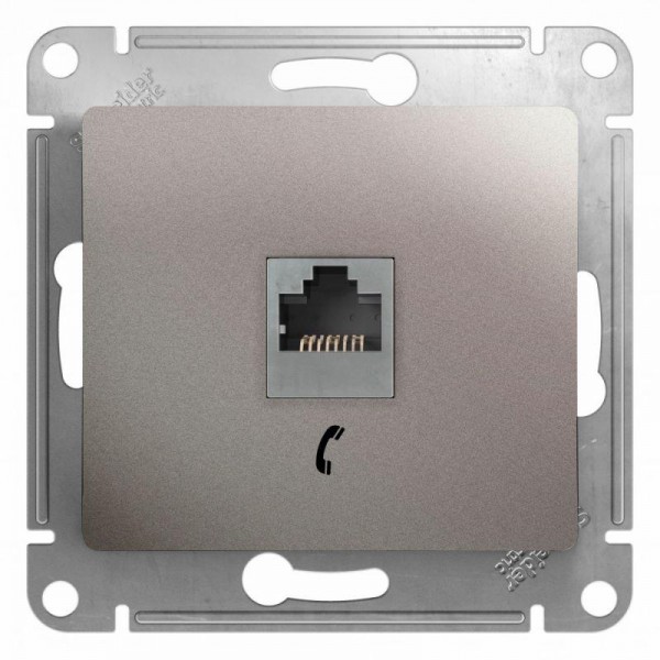  Механизм розетки телеф. 1-м Glossa RJ11 платина SchE GSL001281T 