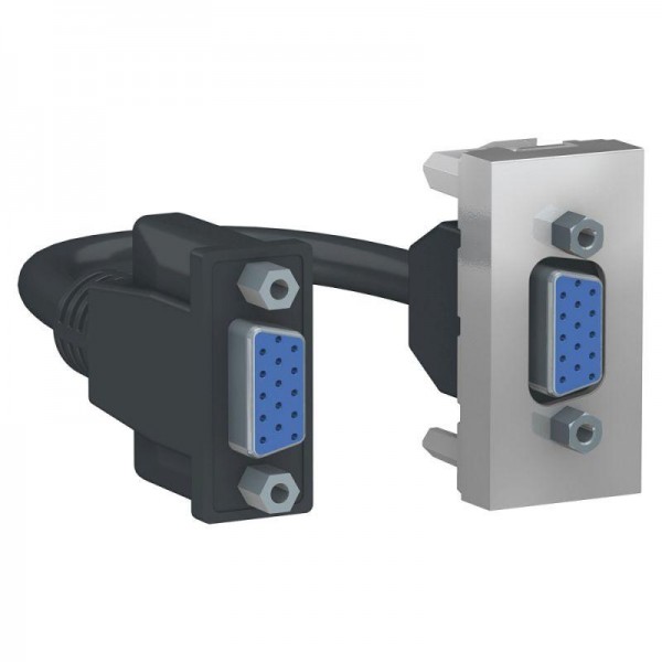  Розетка 1-мод. UNICA MODULAR HD15 female VGA алюм. SchE NU343230 