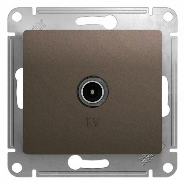  Механизм розетки TV-R Glossa 4DB проходной шоколад SchE GSL000895 