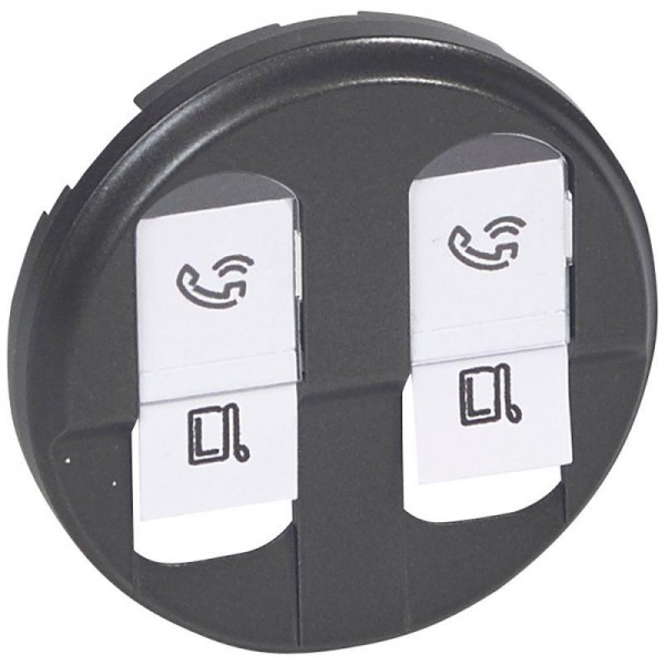  Накладка розетки Celiane 2хRJ45 графит Leg 067952 