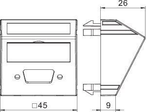  Рамка Modul45 мультимедийная VGA/D-Sub9 MTS-DB O AL1 серебр. OBO 6104724 