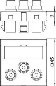  Рамка Modul45 мультимедийная Audio-Video MTG-12R L AL1 серебр. OBO 6105168 