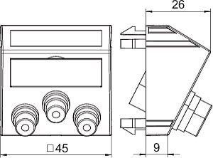  Рамка Modul45 мультимедийная Audio-Video MTS-12R F RW1 бел. OBO 6105198 