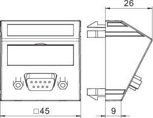  Рамка Modul45 мультимедийная D-Sub9 MTS-DB9 F RW1 бел. OBO 6104694 