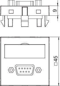  Рамка Modul45 мультимедийная D-Sub9 MTG-DB9 F AL1 серебр. OBO 6104688 
