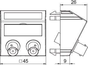  Рамка Modul45 мультимедийная Audio-BNC MTS-2BC F RW1 бел. OBO 6105102 