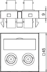  Рамка Modul45 мультимедийная Audio-BNC MTG-2BC F RW1 бел. OBO 6105090 