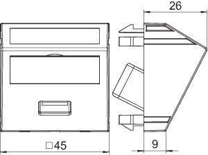  Рамка Modul45 мультимедийная USB 3.0 A MTS-U3A S SWGR1 черн. OBO 6104889 