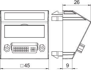  Рамка Modul45 мультимедийная DVI MTS-DVI S AL1 серебр. OBO 6104748 