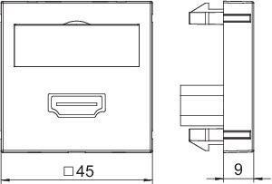 Рамка Modul45 мультимедийная HDMI MTG-HD S RW1 бел. OBO 6104802 