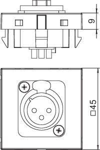  Рамка Modul45 мультимедийная XLR MTG-X3F L SWGR1 черн. OBO 6105213 