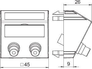  Рамка Modul45 мультимедийная Audio-Cinch MTS-2R L RW1 бел. OBO 6105054 