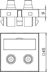  Рамка Modul45 мультимедийная Audio-Cinch MTG-2R L RW1 бел. OBO 6105042 
