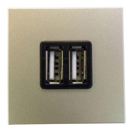  Механизм USB зарядного устройства 2М 2х750мА / 1х1500мА Zenit шампань ABB 2CLA228500N1901 