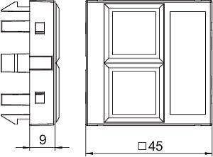  Корпус компьютерной розетки Modul45 (прямой) 45х45мм DTG-02LE AL1 серебр. OBO 6119308 