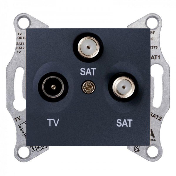  Механизм розетки СП R-TV-SAT/SAT Sedna оконечная графит SchE SDN3502170 