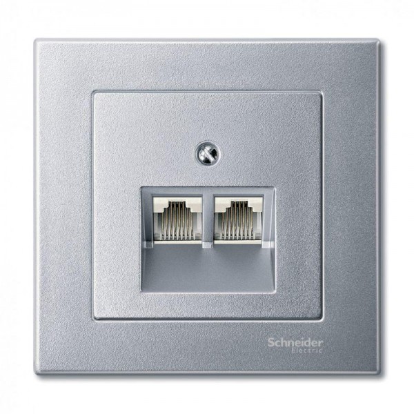  Плата центральная для мех. розетки 2хRJ45 Merten алюм. SchE MTN298060 