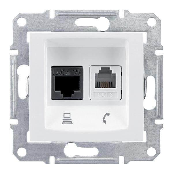  Механизм розетки телеф. + комп. СП Sedna CAT.6UTP бел. SchE SDN5200121 