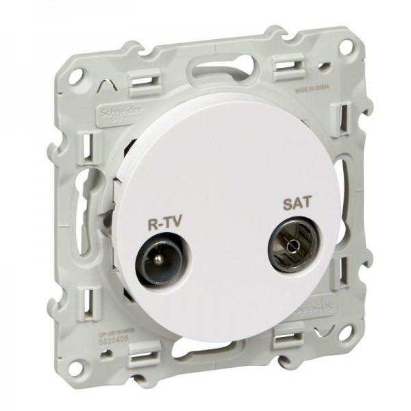 Механизм розетки СП R-TV-SAT Odace проходная бел. SchE S52R456 