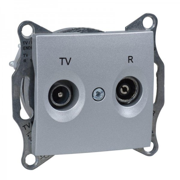  Розетка TV-R СП Sedna проходная алюм. SchE SDN3301360 