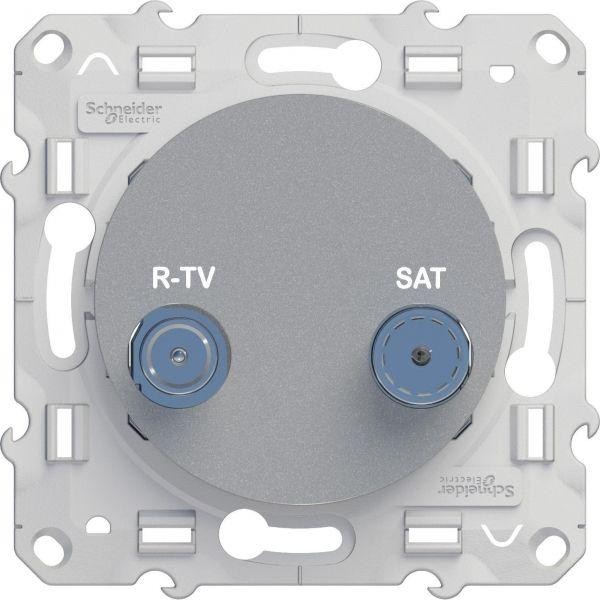  Механизм розетки СП R-TV-SAT Odace оконечная алюм. SchE S53R455 