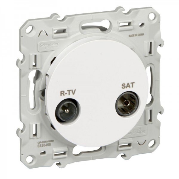  Механизм розетки СП R-TV-SAT Odace оконечная бел. SchE S52R455 