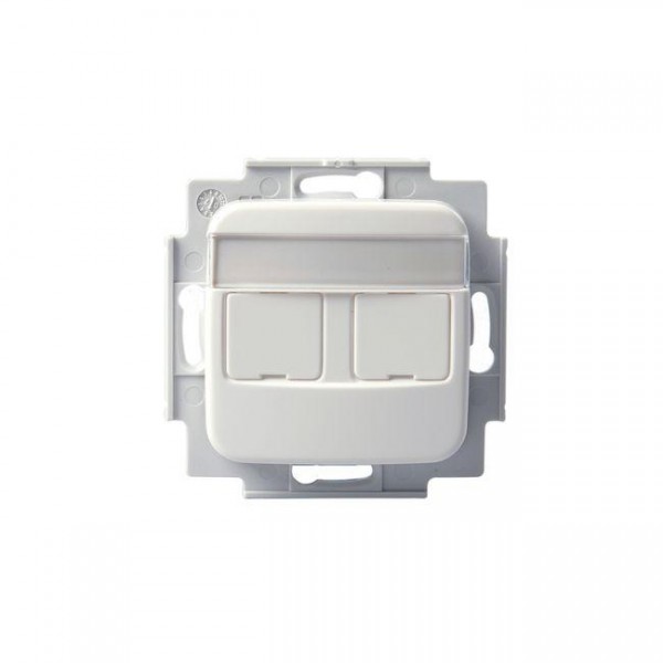  Розетка телекоммуникационная Jussi RJ45 + RJ45 без разъемов (Kingston) бел. ABB 2TKA002182G1 