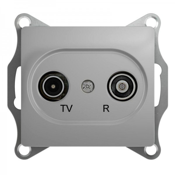  Механизм розетки TV-R 2-м СП Glossa проходной 4DB алюм. SchE GSL000395 