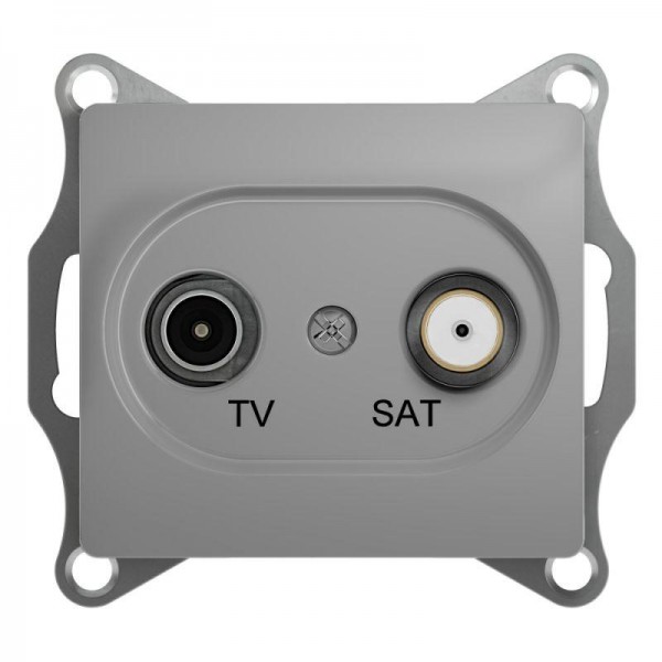  Механизм розетки TV-SAT 2-м СП Glossa проходной 4DB алюм. SchE GSL000398 