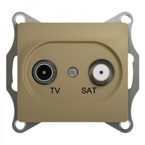  Механизм розетки TV-SAT 2-м СП Glossa проходной 4DB титан SchE GSL000498 