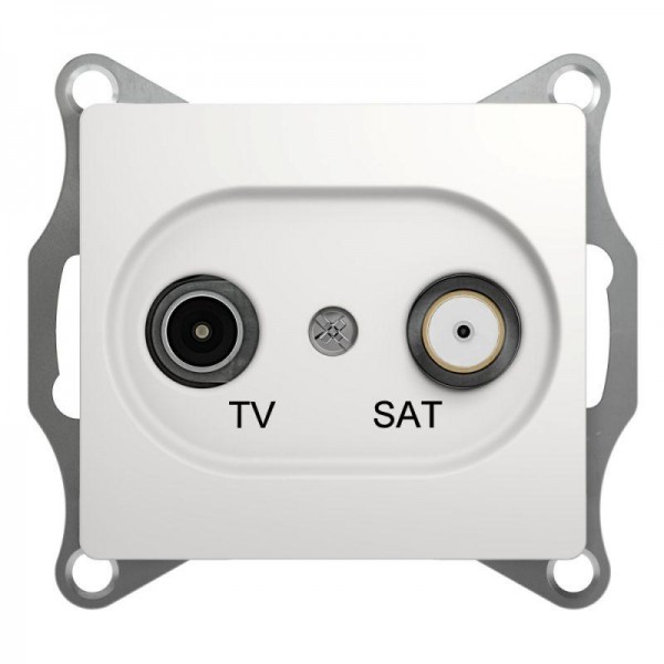  Механизм розетки TV-SAT 1-м СП Glossa проходной 4DB бел. SchE GSL000198 